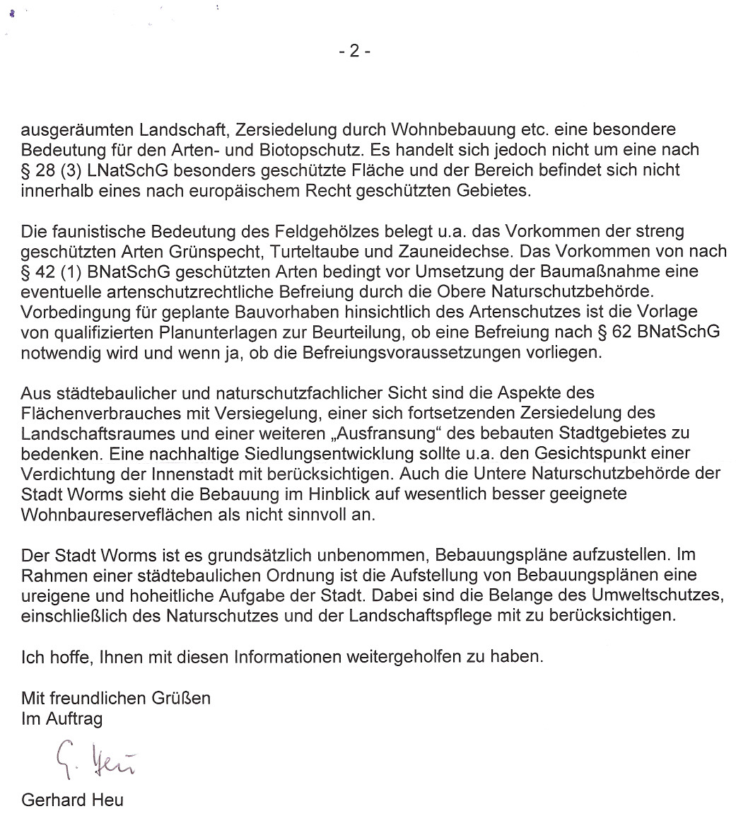 Korrespondenz mit der SGD Süd im Jahr 2007 Seite 4